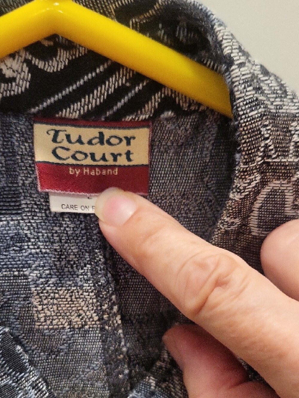 Haband Black and Gray Patchwork-Print Button Jacket - Picture 2 of 7